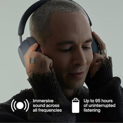 Clemm Preset Wireless Over-Ear Headphones, 95H Playtime, Bluetooth, 40mm Drivers, Built-in Mic, Memory Foam Earcups, Aux Cable Included, Foldable Design, Graphite - color: Graphit