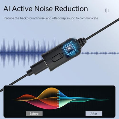 Retevis AI Active Noise Cancellation Walkie Talkie Earpiece, Rechargeable | for RT22/RT21/RT68/H777, Compatible with Pxton, Baofeng, Kenwood Walkie Talkie, Two Way Radio Earpiece, Nightclub(1 Pack) - style: Noise Reduction and 50mAh battery