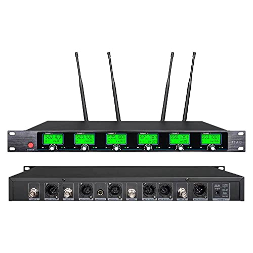 Wireless Microphone System 6 Channel Microphones Pro UHF 6 Handheld Karaoke DJ Karaoke System 6 Whole Metal Karaoke System Church Speaking Conference Wedding Party