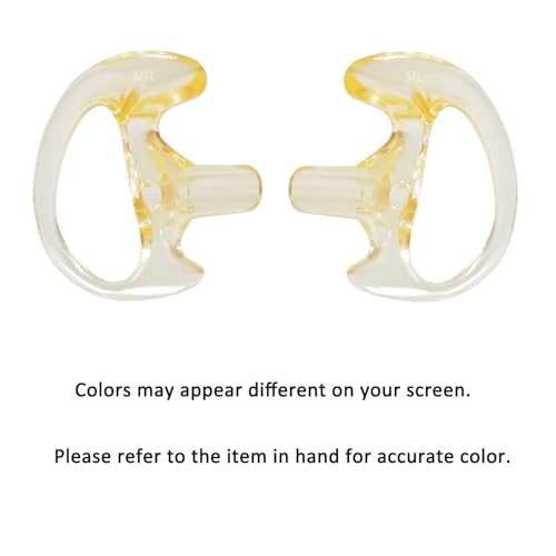HYS Soft Silicone Ear Buds Earmolds Replacement Acoustic Tube Ear tip | 3 pairs of medium, medical-grade silicone earmolds. Hypoallergenic, secure fit for left or right acoustic tube earpieces.