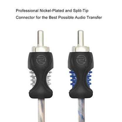 RECOIL RCI217-2 17ft 2-Channel RCA Audio Cable Twisted Pair Noise Reduction | 100% Oxygen Free Copper 2 Pack