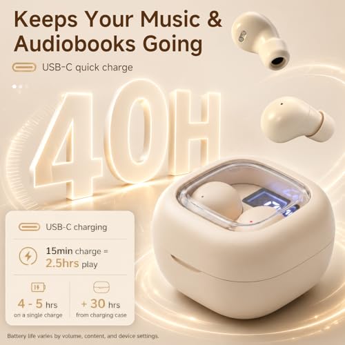 Small Mini Invisible Earbuds Wireless Bluetooth Ear Buds for Small Ears | Discreet Smallest Sleep Earbuds For Small Ears Ear Buds Low Profile Tiny Skin Tone Sleeping Earbuds For Small Ear Canals - color: Nude