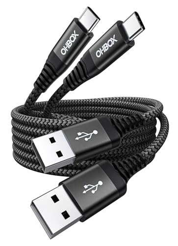 USB to USB C 케이블 60W 고속 충전 [2팩 0.9m(3피트), USB A to USB C 케이블 | CarPlay, 내구성이 뛰어난 브레이드 USB 타입 C 아이폰 충전기 USBC 코드 아이폰 17/16/15/프로 맥스, 삼성 갤럭시 S23 및 기타용 - 블랙 - color: 블랙., size: 3피트, style: USB A to USB C