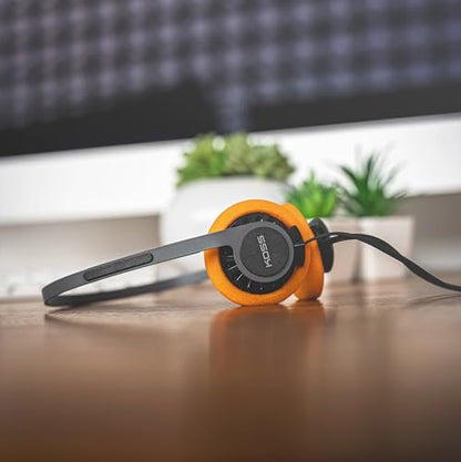 Koss KPH40 Utility On-Ear Headphones, Stealth Grey, Interchangeable Cord | Lightweight, Ultra-Wide Frequency Response, Stainless Steel Adjustable Headband - color: Stealth Black