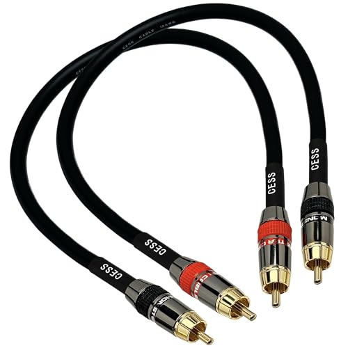 CNCESS Low Noise 12 Gauge Premium RCA Audio Line Patch Cable (1 Foot) - size: 12 inches
