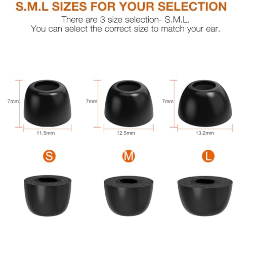 Replacement Memory Foam Eartips for JBL Live Pro/Tune Buds Earbuds