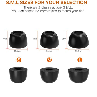 Replacement Memory Foam Eartips for JBL Live Pro/Tune Buds Earbuds