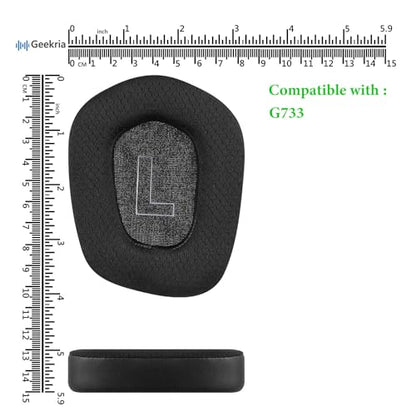 Geekria Sport Cooling-Gel Replacement Ear Pads for Logitech G733, G535, G335 Headphones Ear Cushions, Repair Parts (Black)