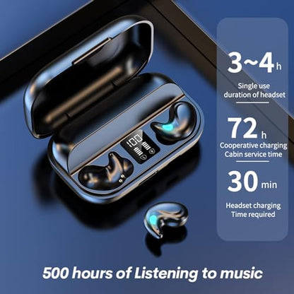 Xmenha Invisible Sleep Wireless Earphone IPX5 Waterproof Thin Invisible Sleep Earbuds for Side Sleepers Sleep Ear Buds Smallest Tiny Small Mini Discreet Earbud for Sleeping Invisible Headphones - color: Blue