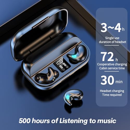 Xmenha Invisible Sleep Wireless Earphone IPX5 Waterproof Thin Invisible Sleep Earbuds for Side Sleepers Sleep Ear Buds Smallest Tiny Small Mini Discreet Earbud for Sleeping Invisible Headphones - color: White