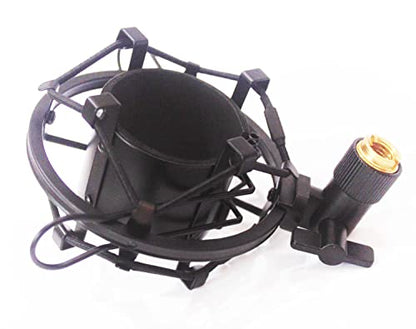 Black Universal Microphone Shock Mount for Large Diameter Diameter 48-51mm Condenser Microphone Metal Construction