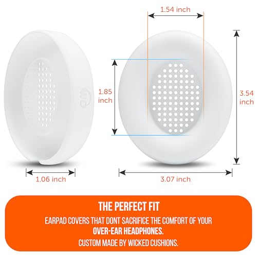 WC SweatZ Studio Pro - Patented Silicone Earpad Covers for Beats Studio Pro | Made by Wicked Cushions | Sweatproof & Easily Washable | White - color: White