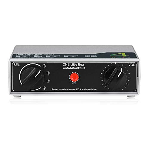 Douk Audio MC6 Mini 4-Way Analog Stereo RCA Audio Switcher Splitter Manual Selector Box Passive Preamp