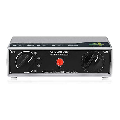 Douk Audio MC6 Mini 4-Way Analog Stereo RCA Audio Switcher Splitter Manual Selector Box Passive Preamp