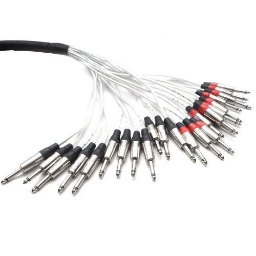 Seismic Audio - SAST-12-24-15 - 12 Channel 1/4" TRS Insert Snake Cable to 24 1/4" TS - 15 Feet - size: 15 Foot - 12 TRS x 24 TS