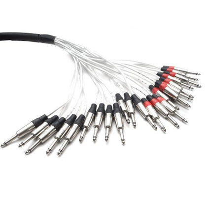 Seismic Audio - SAST-12-24-15 - 12 Channel 1/4" TRS Insert Snake Cable to 24 1/4" TS - 15 Feet - size: 15 Foot - 12 TRS x 24 TS