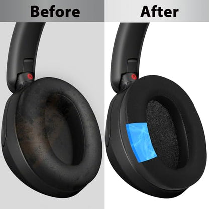 WH-XB910N Replacement Ear Pads, Upgrade Cooling Gel Earpads Cushions for Sony WH-XB910N Noise Cancelling Headphones, Ear Pads Cushions with Soft Memory Foam and Buckle(Black) - color: Black-Upgrade Gel-with net and buckle