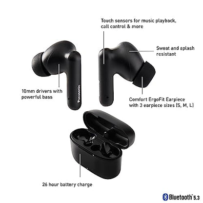 Panasonic ErgoFit True Wireless Earbuds, in Ear Headphones with XBS Powerful Bass, Bluetooth 5.3, Charging Case – RZ-B110W - style: Earbuds