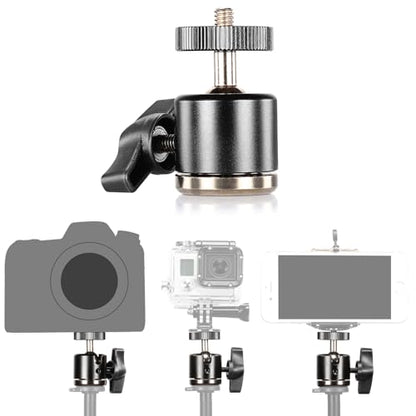 Neewer® Aluminum Alloy 360 Degree Rotating Swivel Mini Ball Head with 1/4" 3/8" Thread Base Mount for DSLR Camera Like Canon,Nikon,Sony/Camcorder/iPhone 6s/6/5S/5/4S/4,Gopro HD Hero 1/2/3/3+/4 - style: GM-MN