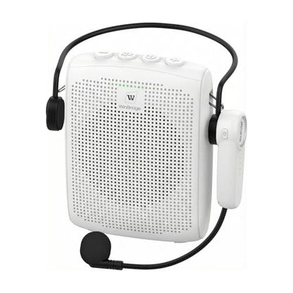WinBridge Wireless Voice Amplifier 15W Bluetooth Headset Mic for Teachers | Portable PA System, Teacher Microphone for Classroom, 12-15H Battery, Small Presentation Speaker Sound Amplifier WB002 White - color: White