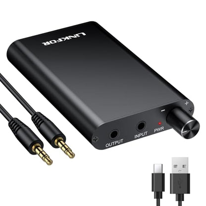 LiNKFOR Professional 16-300Ω Headphone Amplifier Portable Headphone Volume Amplifier Rechargeble Headphone Amp Desktop Amp with 3.5mm Jack & A Gain Switch for MP3 MP4 Phones and Computers etc