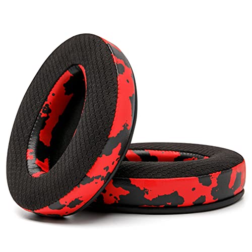 WC Freeze - Cooling Gel Earpads for ATH M50X / SteelSeries Arctis/HyperX | Made by Wicked Cushions | Fits SteelSeries Arctis, ATH M50X, Turtle Beach Stealth & More. Cooler for Longer | Red Camo - color: Red Camo