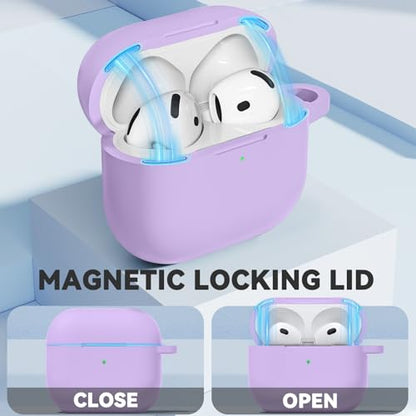 Ljusmicker for AirPods 5/4 Case (2026/2024) with Magnetic Lock,Purple - color: B2-Purple