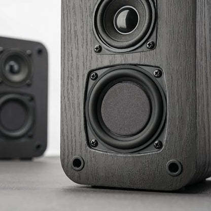 RIOWOIS Passive Bookshelf Speakers for Home Theater Surround Sound, Satellite Stereo Speakers with Crisper Sound and Classic Wood Grain for Record Player/Computer/TV, Wall Mountable, One Pair. | 6Ω, 2.75" Woofer, Silk Dome Horn Tweeter, Cables not Include