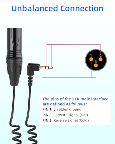 3.5mm to XLR Coiled Cable, Right Angle 1/8 Inch Mini Jack TRS Stereo Male to3 Pin XLR Male Microphone Audio Cord Adapter for MP3 Players,Laptops,Speakers（50CM/1.65FT） - style: male to male