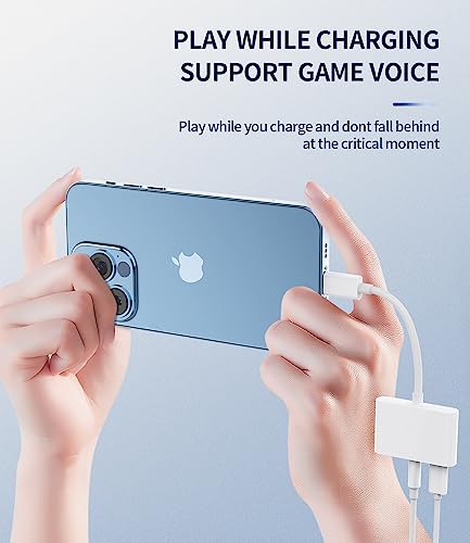 Lightning to 3.5mm Headphone Converter(2Pack) 3in1 MFI Certified for iPhone AUX Adapter Dongle for 11 12 13 14 Pro Max 6 7 8 Plus X XR for iPad Music Cord Audio Charger Jack Cable Splitter