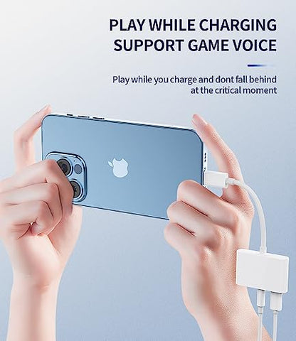 Lightning to 3.5mm Headphone Converter(2Pack) 3in1 MFI Certified for iPhone AUX Adapter Dongle for 11 12 13 14 Pro Max 6 7 8 Plus X XR for iPad Music Cord Audio Charger Jack Cable Splitter
