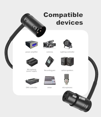 Right Angle XLR Adapter Cable,Adjustable 90 Degree XLR Male to 90 Degree XLR Female Microphone Cable,Rotatable Mic Cord for Mixer Microphone - style: 1PC 1FT