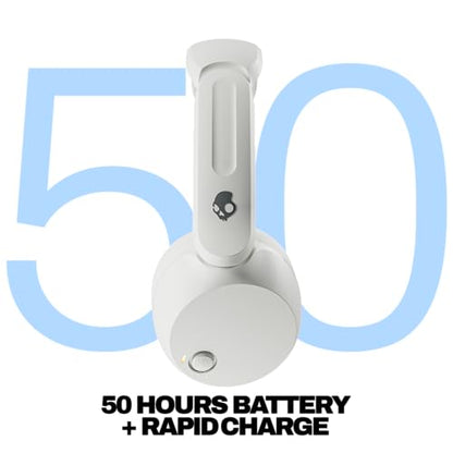 Skullcandy Icon 180 Wireless On-Ear Bluetooth Headphones - Bone | 50 Hours Battery, Lightweight and Travel Ready, Secure Fit, Sweat and Water Resistant, Microphone iPhone Android, Foldable - color: Bone
