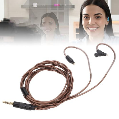 2 Pin 0.78mm IEM Replacement Cable with Mic | OFC Detachable Earbud Wire for ZSN ZST ZS10 ES4 ZSR ED16 ZS5 ZS6 BA10 AS10, 3.5mm Gold Plated Plug