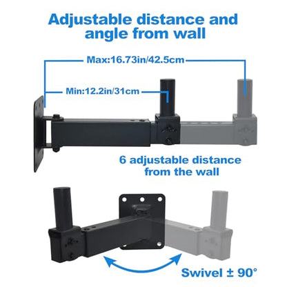 Speaker Wall Mount,Swivel and Tilt, Holds up to 100lbs, 2 Packs | Heavy Duty Wall Speaker Mount bracket for Professional Audio, HD-329, Black - style: HD-329