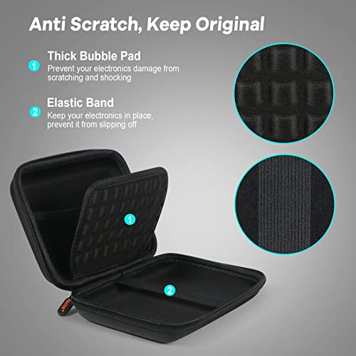 Shockproof Hard Shell Carrying Case for GPS, External Hard Drive - color: Black