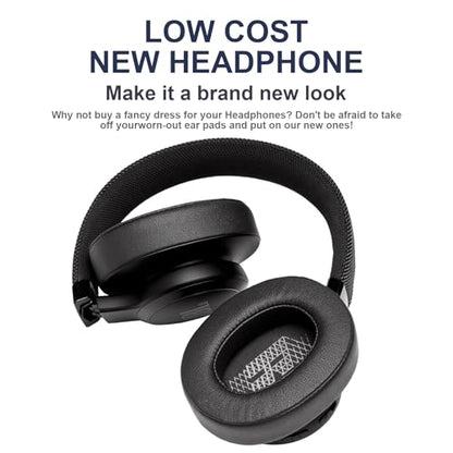E55BT Replacement Ear Pads Ear Cushions Compatible with JBL E55BT E55 (E55 BT) Over-Ear Wireless Headphones Softer Protein Leather Noise Isolation Memory Foam Earpads Ear Cups Cover (Black) - color: Black