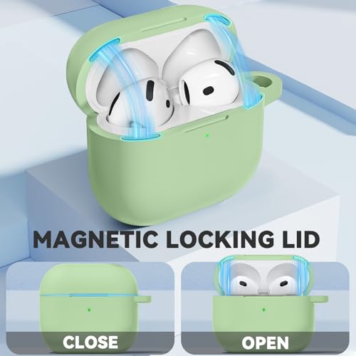 Ljusmicker for AirPods 5/4 Case (2026/2024) with Magnetic Lock,Pastel Green - color: B2-Pastel Green