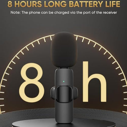 Wireless Lavalier Microphone for iPhone, ipad, Lapel Microphone for Video Recording, Clip on Wireless mic for Podcast, Interview, YouTube, Vlog, Tiktok, Live Streaming (2 Mics - Lightning, Black)