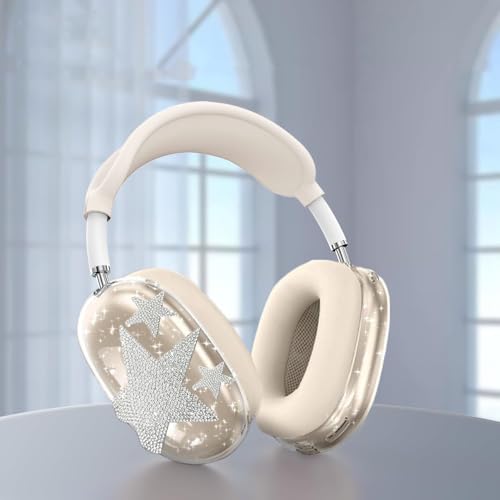 [4 in 1] Cases Cover for AirPods Max 2/1 (2026/2024/2020) Ear Pad Case/Headband Cover/Ear Cups for Apple AirPods Max (Bling Star Light Star) - color: Bling Star Light Star