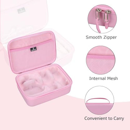 Tourmate Hard Storage Case for YLL/zicor/Kinglucky/CscyyAmz/IROO Kids Karaoke Machine,PU Travel Case for Portable Bluetooth Speaker Two Microphones (Only Case) (Pink)