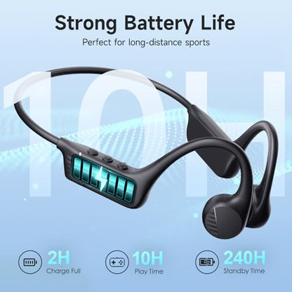 LOBKIN Bone Conduction Headphones Bluetooth 6.0 - Open Ear Headphones for Sports, IPX7 Waterproof Wireless Earphones, 25g Ultra-Light & Secure Fit, 10H Battery, for Running, Cycling, Workout