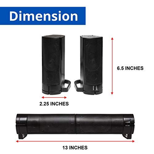 PC USB Powered Monitor Speaker Sound Bar 3.5mm Audio Wired Soundbar Speaker Converts to Vertical Desktop Speaker CL-SPK20037