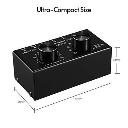 6-In-1-Out Audio Switcher Audio Signal Selector Box Splitter Distributor with Control RCA Jacks