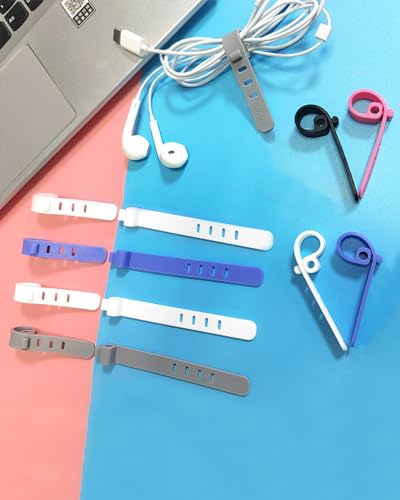 25-Piece Silicone Cable Ties Set, Reusable High-Elasticity Cord Ties for Charging Cord Organizer, Phone Chargers, and Earphones - Ideal for Home & Office