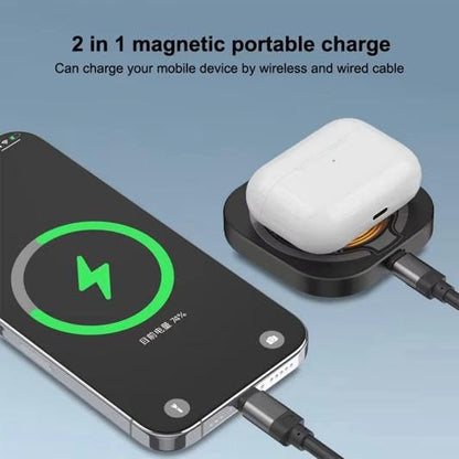 Wireless Charger 3‑in‑1 Charging Station, 15W Fast Wireless Charging Dock, Qi Certified Multi‑Device Charging Pad for iPhone & Android Phones, Smartwatch & Earbuds, Slim USB‑C Charger with Adapter
