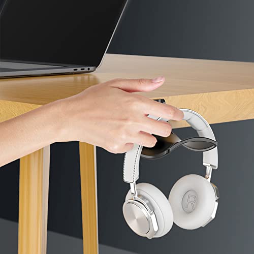 2-Pack Never Fall Headphone Hook Hanger Wall Mount Headset Holder - color: Black L(2 Pack)