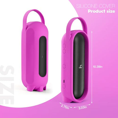 Silicone Cover for Beats Pill Portable Bluetooth Speaker Storage Bag Speaker Holder Travel Bag (Purple) - color: Purple