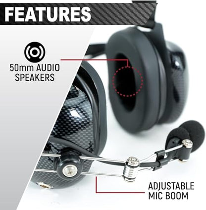 Rugged Radios H41-CF Headset & CC-Ken 2-Pin Coil Cord for Handheld Radios | 24dB NRR Headset Bundle for Baofeng, Rugged, Kenwood, HYT, Relm, SAMCOM & Wouxun Radios with PTT and 3.5mm Jack