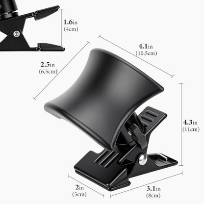 GEEKRIA Adjustable Clamp-On Headphone Holder, No-Drill Metal Headset Stand with Headband Rest, Under Desk Mount for Gaming Headsets, Home & Office, Black